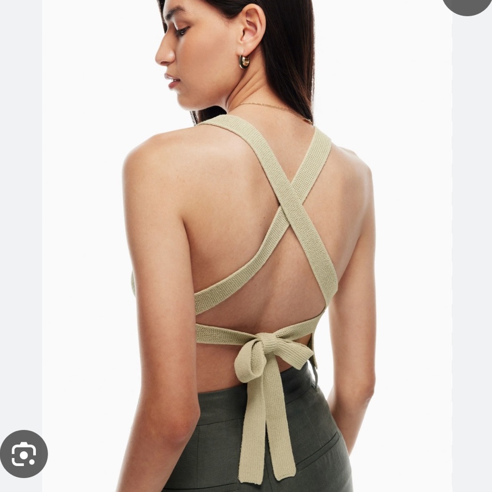 Wilfred Sage Knit Cross-Back Top